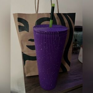 Starbucks Halloween Glow In The Dark Purple Splatter 24oz Tumbler NWT